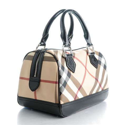 burberry bowling bag black|Burberry check bowling bag.